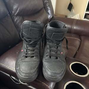 Levi's Black Leather High-Top Sneakers, Men's Casual Streetwear